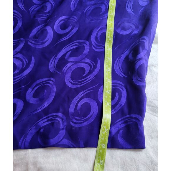 Women's Vintage Jewel Purple Silk Pencil Skirt Swirl Pattern Size Small-Med - Picture 10 of 10